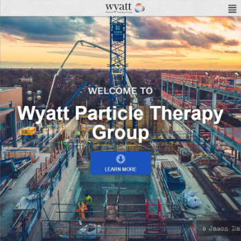 Screenshot of homepage Wyatt Particle Therapy Group website